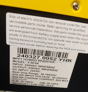 2.5kva 24v Yohako Solar Inverter Hybrid