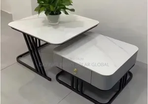 Square 2 in 1 Center Table (Mable Top)1 Drawer