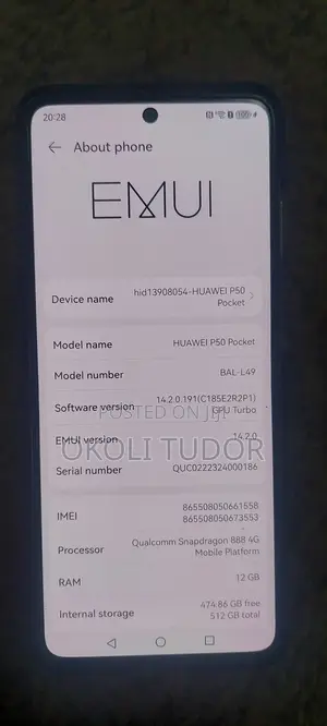 Huawei P50 Pocket 512 GB Gold