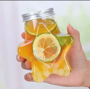 Transparent Cute Star Plastic Bottle Clear Milk Tea Coffee Bottle