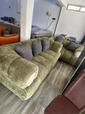 Luxury Olive Green 7-Seater Sofa