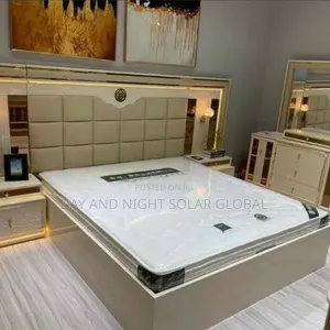 Luxurious Bed Frame With Bedside Table and Mirror