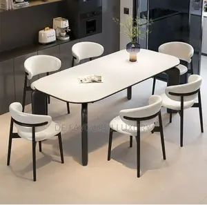 Marble Top Dining Table by 6 Chairs