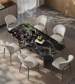 Marble Dining Table by 6 Chairs