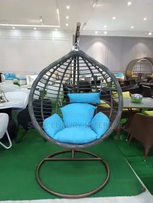Premium Luxury Grey Hanging Swing Chair With S Cushion