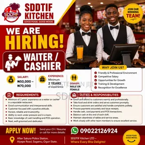 Waiter, Waitress and Cashier