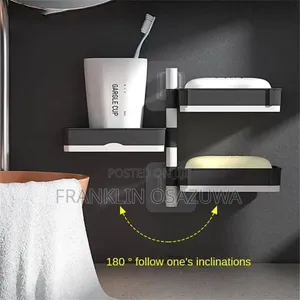 Multifunction Wall-Mounted Bathroom Organizer With Toothbrush Holder