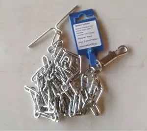 Welded Link Chrome Chain With T- Handle N Malleable Hook