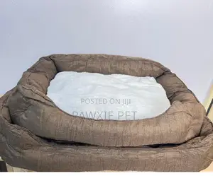 Brown Fabric Plaid Bed With White Removable Pillow 70cm