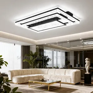 Luxury Crystal LED Ceiling Chandelier – Modern Square Design
Caption: