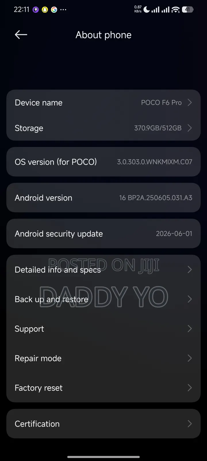 Xiaomi Poco F6 Pro 512 GB Black