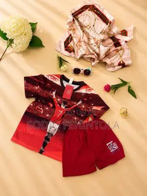 Boys Football Print 2 Piece -Red
