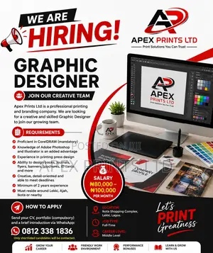 Experienced Graphic Designer (Printing Press) Needed Urgently