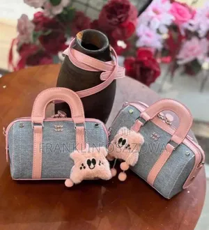 Cute Mini Boston Handbag With Shoulder Strap Plush Charm