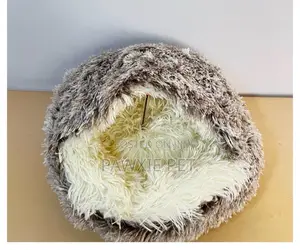 Donut Long Fur Bed With Hood 40cm