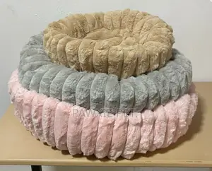 Donut Short Fur Bed With Stripe 60cm(M)