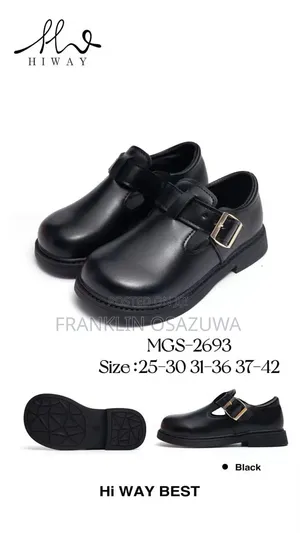 Children's Black Buckle School Shoes – Durable Leather School Shoes