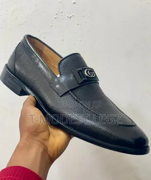 Original Matte Leather Gucci Men's Pointy Toe Corporate Shoes