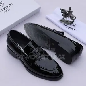 Classic Glossy Leather Original Balmain Men's Shoes
