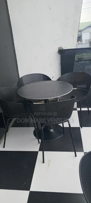 Restaurants Chair With Marble Top Table and 4 Set of Chairs