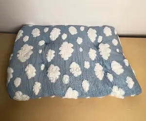 Short Fur Flower/Check Design Straight Bed 91cm(xl)