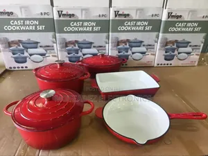 Vmigo 8Pcs High Quality Cast Iron Heavy Duty Cookware Set With Fry Pan