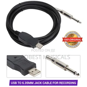 USB to 6.35mm Jack Instrument Interface Cable to PC (Plug Play)