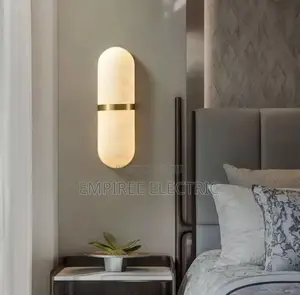 Marble Copper Oval Wall Lamp for Bedside