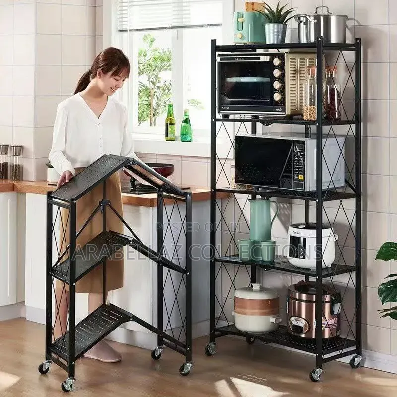 Quality Multifunctional 5layer Foldable Kitchen Rack