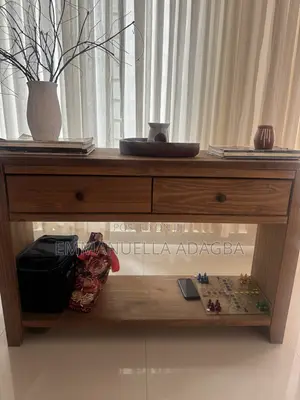 Wood Console Table With 2 Drawers