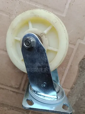 Heavy-Duty Industrial Swivel Castor Wheel With a White Nylon