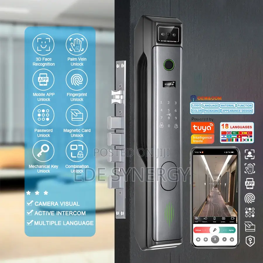Active Video Intercom Smart Door Lock With Tuya APP