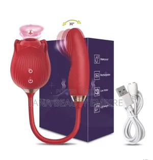 2 in 1 Dildo and Vibrator Waterproof Rose Nipple Pussy Licking Toy