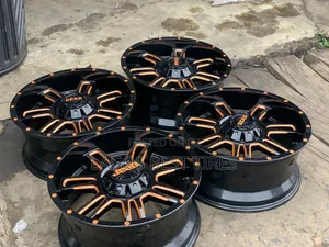  Brand New Set of 4 GEAR Alloy Wheels – Black Orange 