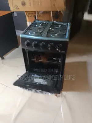 Glamstar 50by50 4 Gas Burner Gas Cooker + Double Glass Oven Door+black