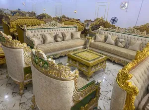 Egyptian Royal Sofa With Center Table and Sides