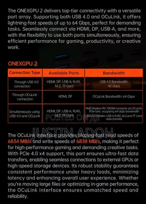 ONEXGPU 2: External Graphics GPU (eGPU) and Docking Station