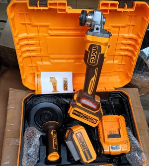 Ingco 20V Brushless Cordless Angle Grinder Kit.