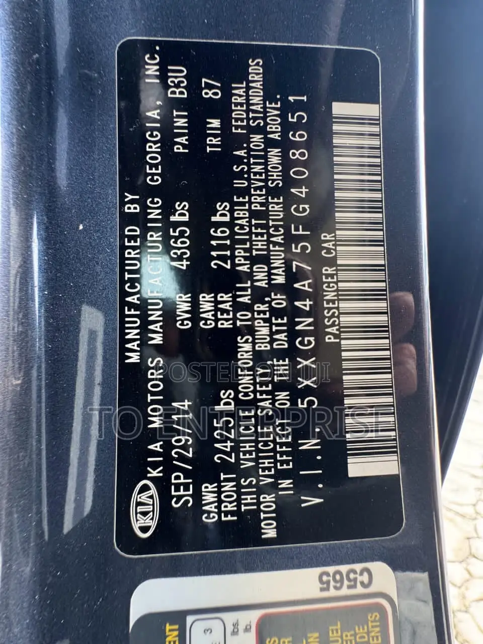 Kia Optima 2015 Gray