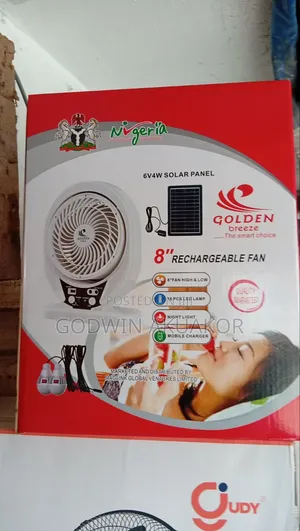 Rechargeable Solar Fan