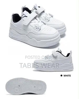 Unisex White Sneakers for Children