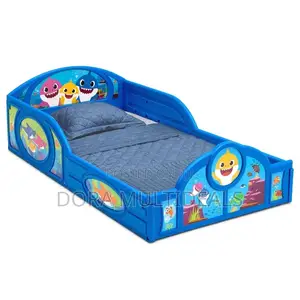 Baby Shark Plastic Sleep and Play Toddler Bed With Guardrails