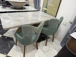 Executive Thick Marble Dining Table With 6 Chairs