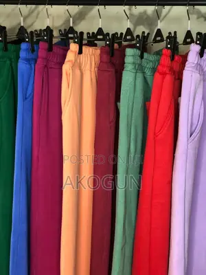 Unisex Plain Fleece Jogger Sweatpants – Soft Cotton Casual Trousers