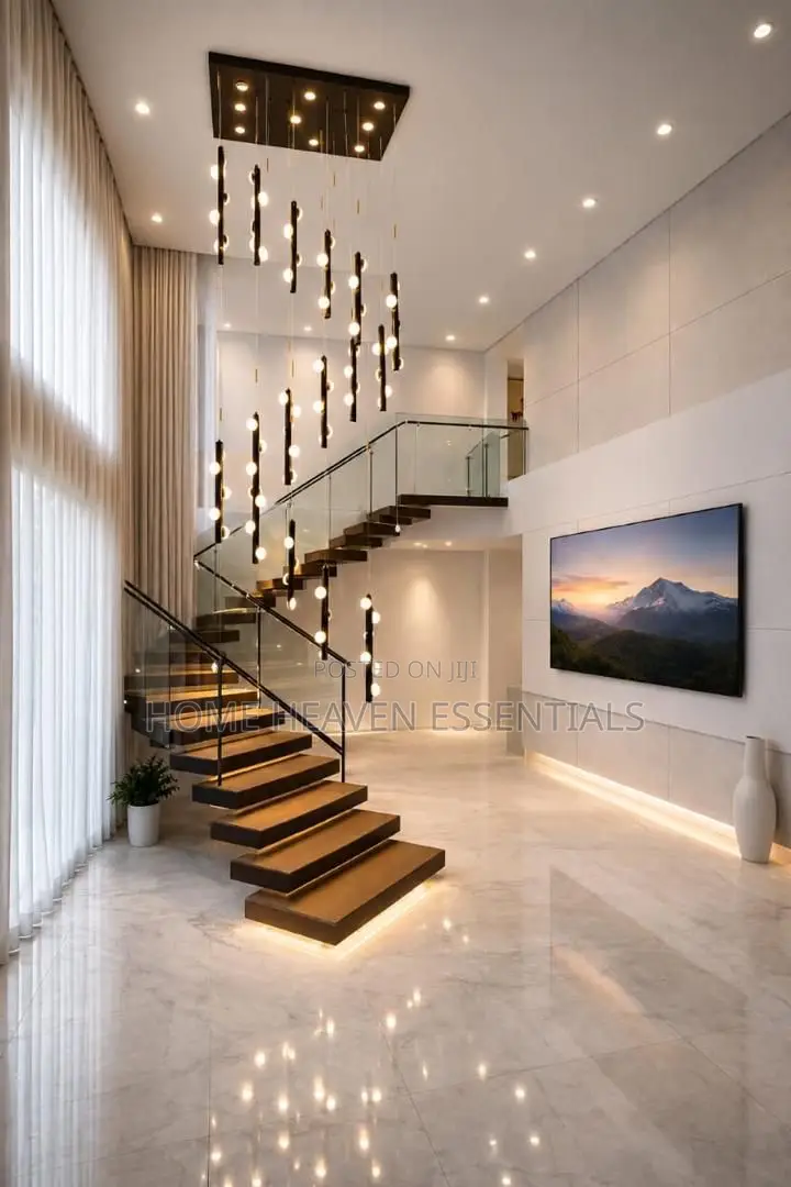 High Ceiling Adjustable Staircase Chandelier