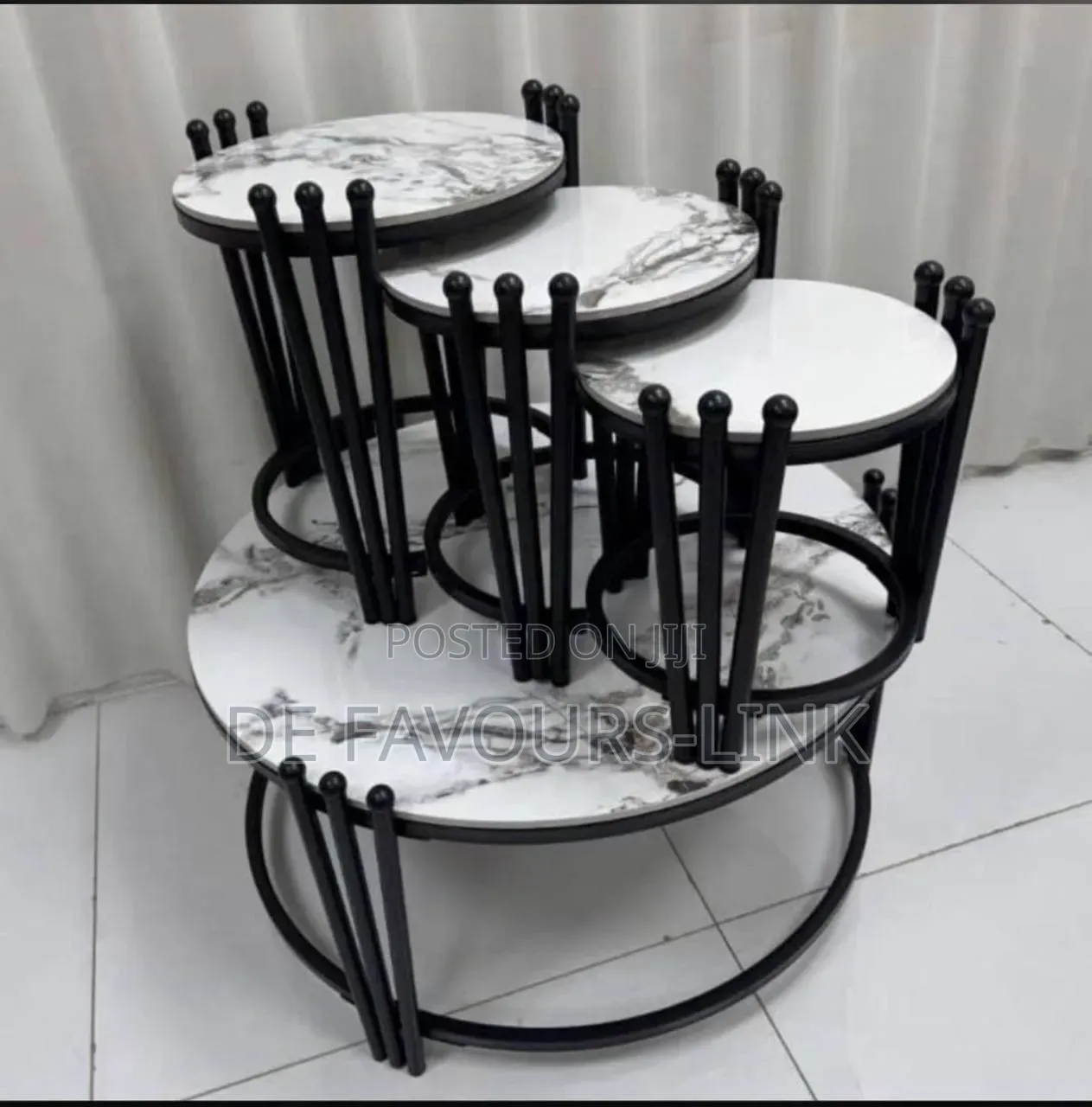 Marble Center Table With 3Side Stool