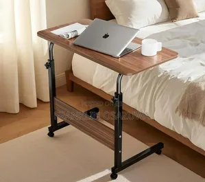 Adjustable Height Mobile Laptop Table | Rolling Overbed Computer Desk