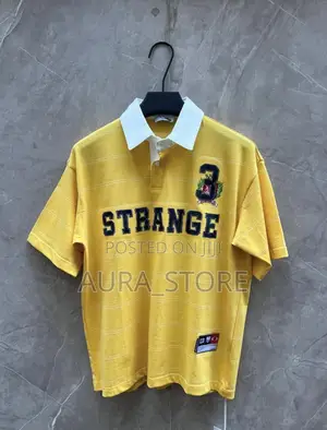 Retro-Sportswear Striped Rugby Polo Shirt.