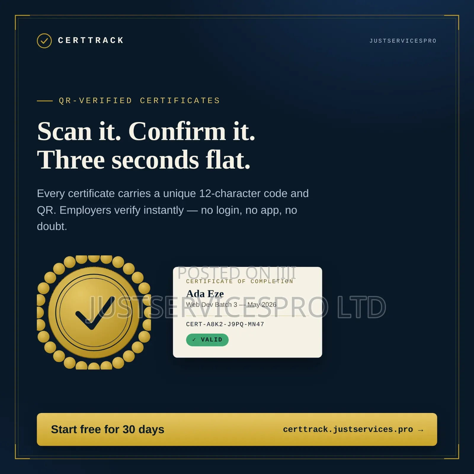 CertTrack; Online Training Management and Certification