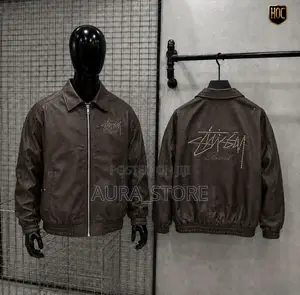 Stüssy Faux Leather Bomber Jacket